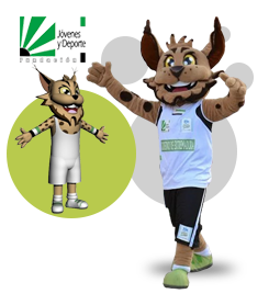 Mascotas Publicitarias Deportivas Fundación Jóvenes y Deporte de Extremadura fabricada por Funimascot